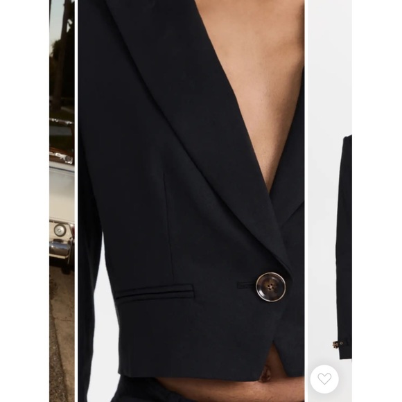 Veronica Beard Black Cropped Linen Blend Single Breast Jacket NWT Buckle Cuff - Picture 14 of 15
